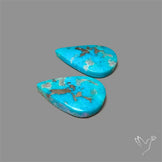 Rare Campitos Mines Turquoise Pair with Pyrite Inclusion
