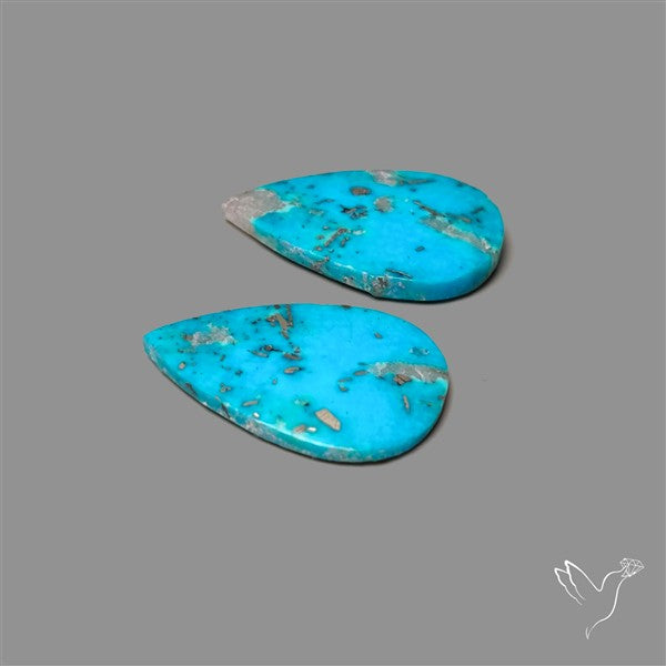 Rare Campitos Mines Turquoise Pair with Pyrite Inclusion