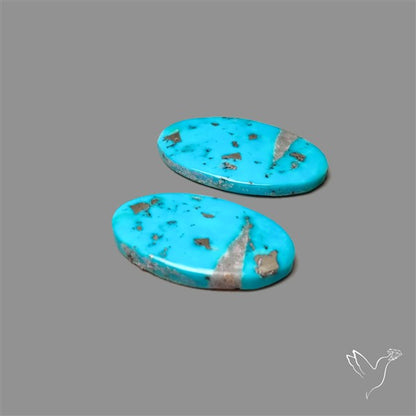 Rare Campitos Mines Turquoise Pair with Pyrite Inclusion