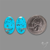 Rare Campitos Mines Turquoise Pair with Pyrite Inclusion