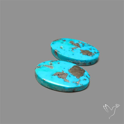 Rare Campitos Mines Turquoise Pair with Pyrite Inclusion