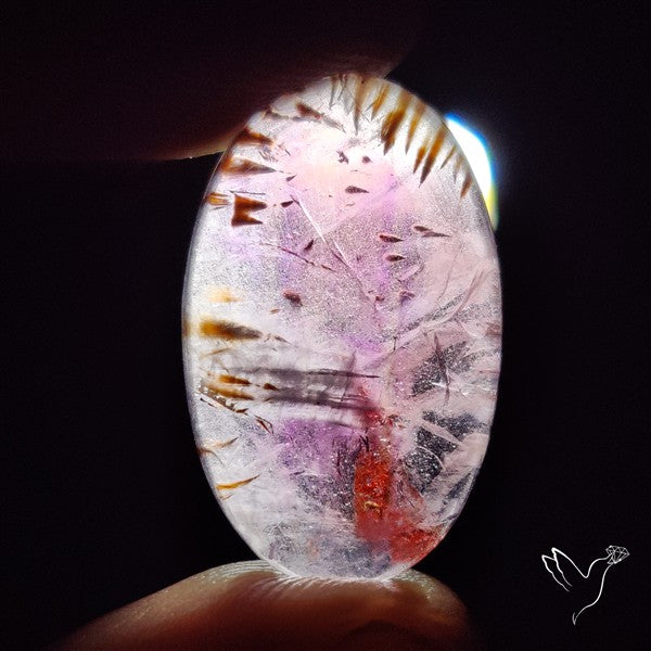 Cacoxenite Super Seven Amethyst Cabochon