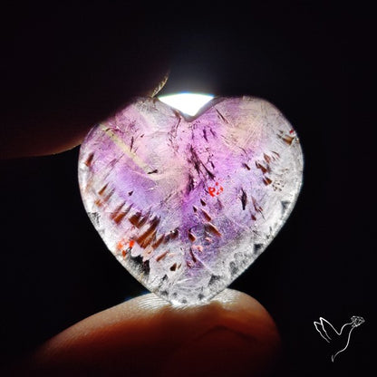 Cacoxenite Super Seven Amethyst Cabochon Heart