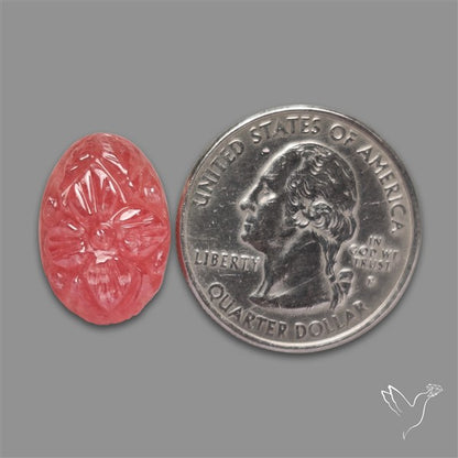 Gemmy Rhodochrosite Mughal Carving