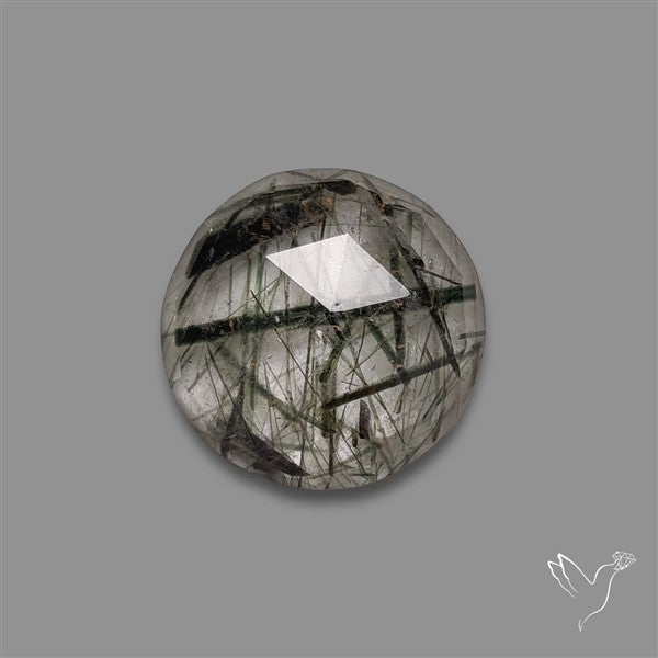 Rose Cut Black Tourmalinated Quartz
