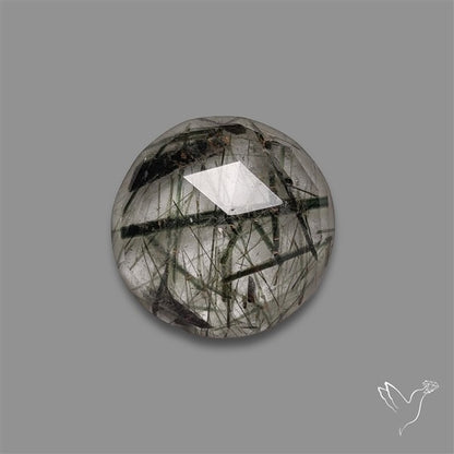 Rose Cut Black Tourmalinated Quartz