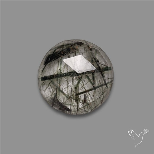 Rose Cut Black Tourmalinated Quartz