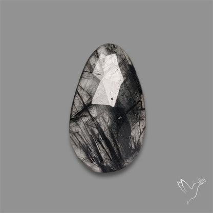 Rose Cut Black Tourmalinated Quartz