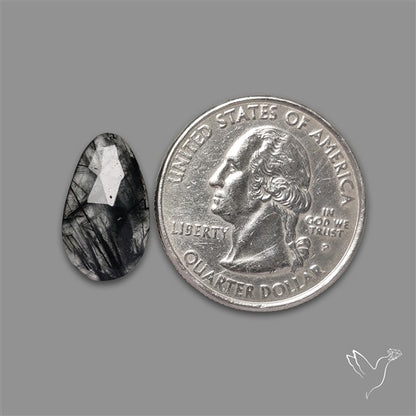 Rose Cut Black Tourmalinated Quartz