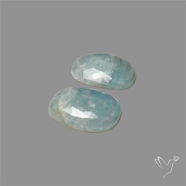 Rose Cut Aquamarine Pair