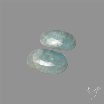 Rose Cut Aquamarine Pair