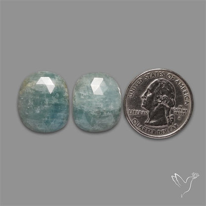 Rose Cut Aquamarine Pair