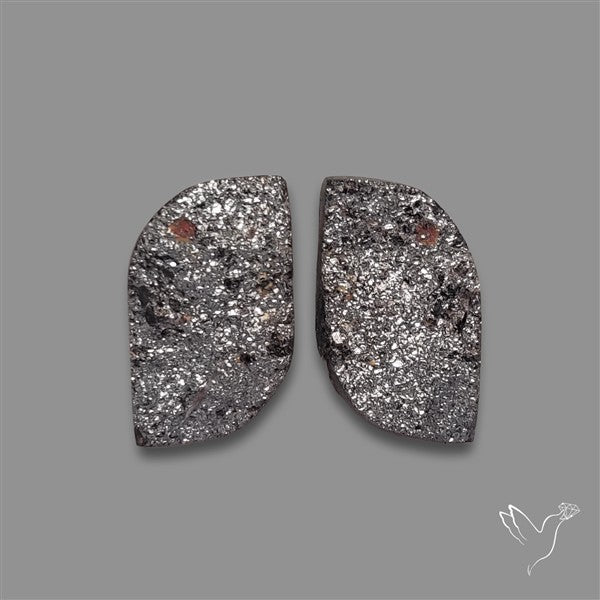 Hematite Druzy Pair