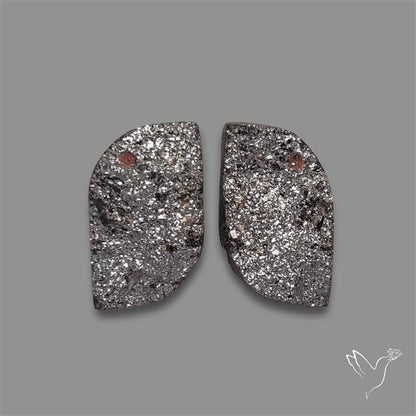 Hematite Druzy Pair