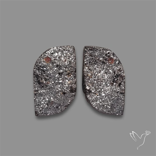 Hematite Druzy Pair