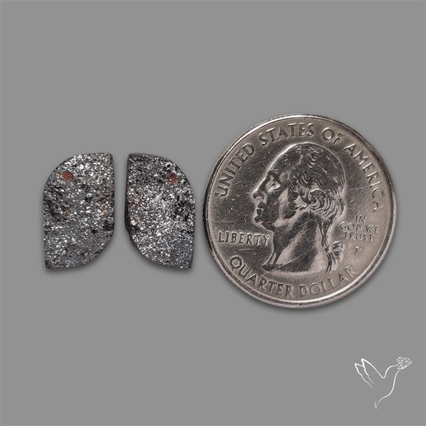 Hematite Druzy Pair