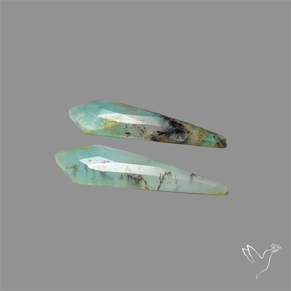 Rose Cut Peruvian Blue Opal Pair