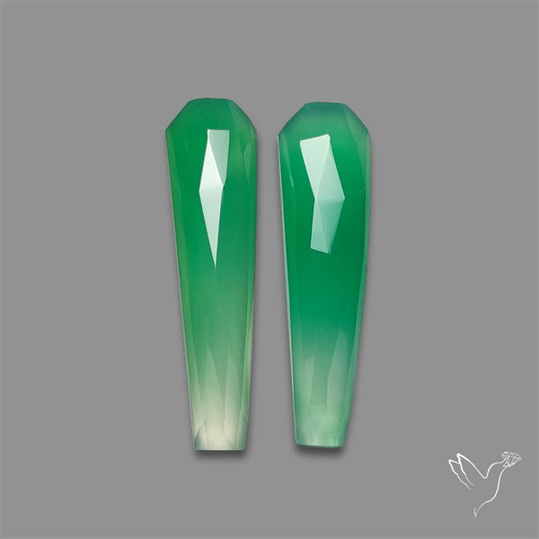 Rose Cut Gemmy Chrysoprase Pair