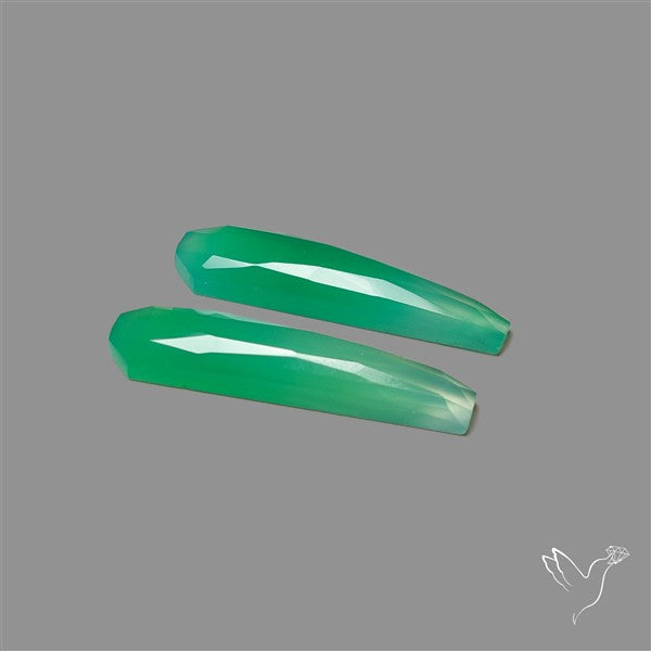 Rose Cut Gemmy Chrysoprase Pair