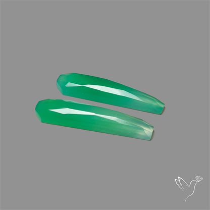 Rose Cut Gemmy Chrysoprase Pair