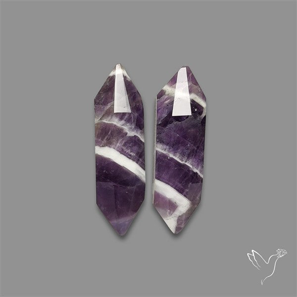 Step Cut Chevron Amethyst Pair