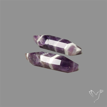 Step Cut Chevron Amethyst Pair