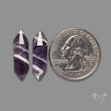 Step Cut Chevron Amethyst Pair