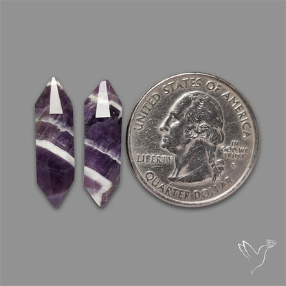 Step Cut Chevron Amethyst Pair