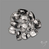 Rose Cut Black Tourmalinated Quartz Lot
