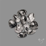 Rose Cut Black Tourmalinated Quartz Lot
