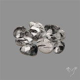 Rose Cut Black Tourmalinated Quartz Lot