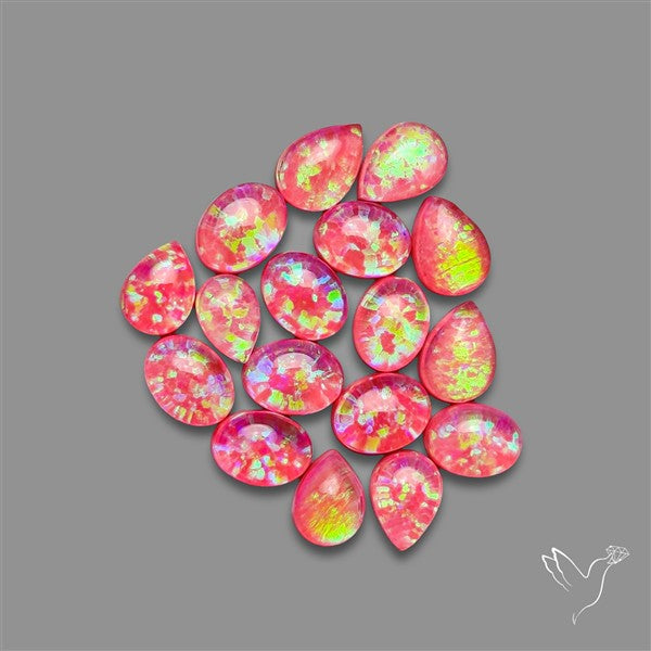 Pink Gilson Opal Doublets with Quartz Lot