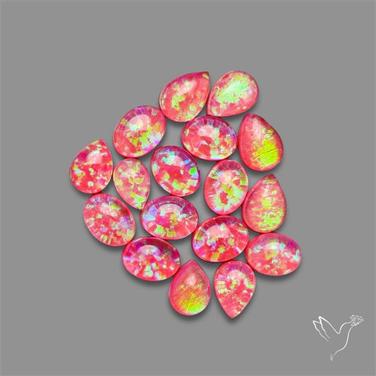 Pink Gilson Opal Doublets with Quartz Lot