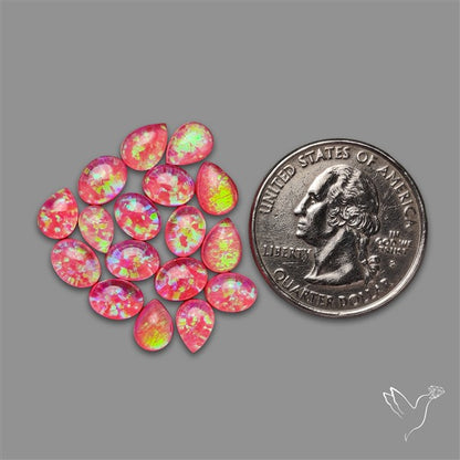 Pink Gilson Opal Doublets with Quartz Lot