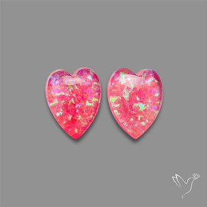 Pink Gilson Opal Doublets with Quartz Pair