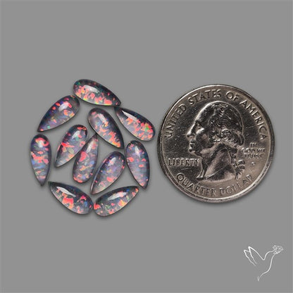 Pink Gilson Opal Doublets with Quartz Lot