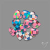 Checker Inlay Aurora Opal Doublet Hearts Lot
