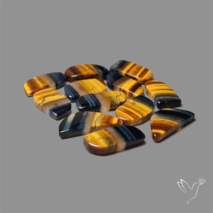 Bicolor Tiger Eye Cabochons Lot