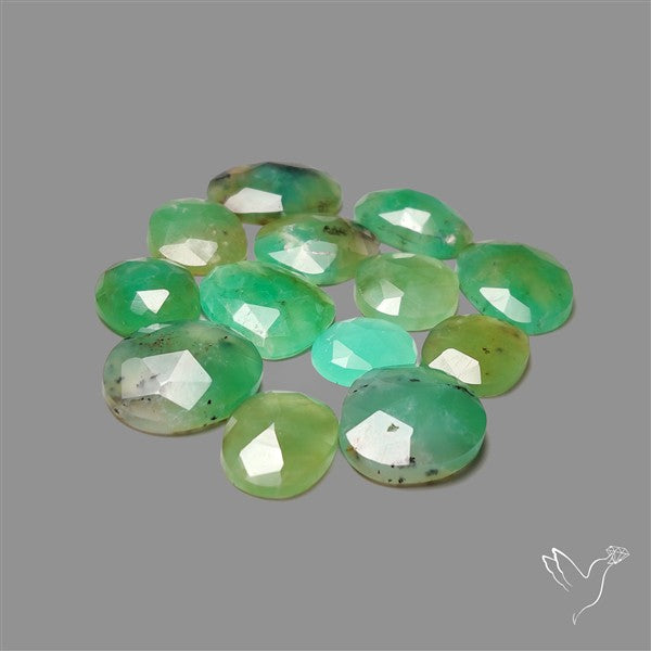 Rose Cut Gemmy Green Chrysoprase Lot
