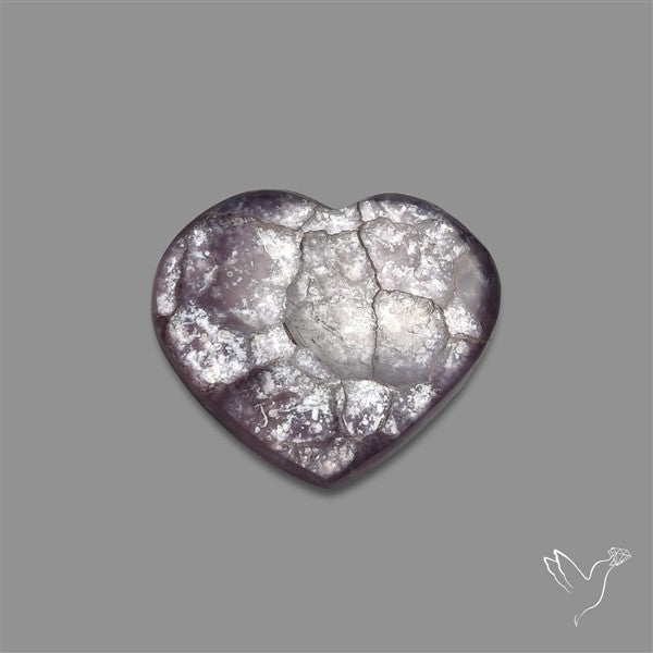 Gem Lepidolite Mica Round Heart Cabochon