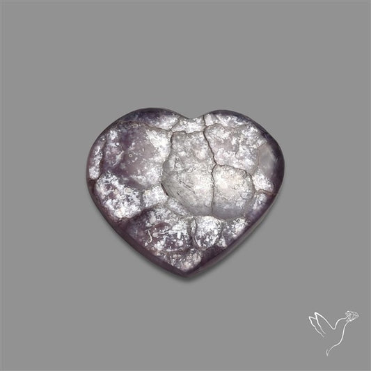 Gem Lepidolite Mica Round Heart Cabochon