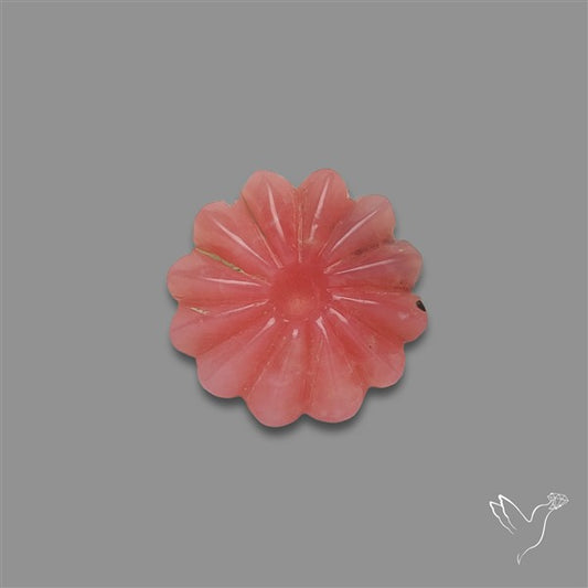 Peruvian Pink Opal Floral Carving