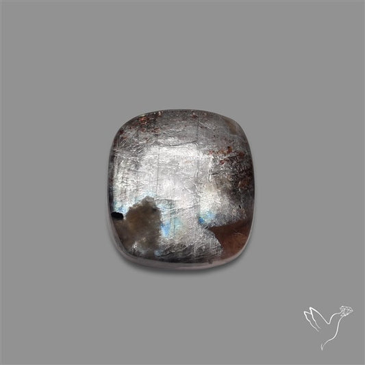 Tanzanian Black Moonstone Cabochon with Sunstone Inclusion