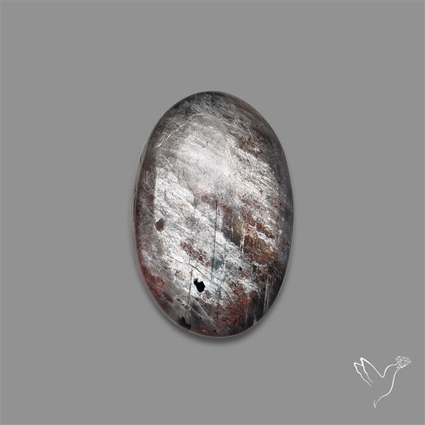 Tanzanian Black Moonstone Cabochon with Sunstone Inclusion