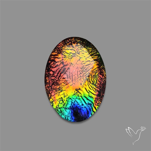 Dichroic Glass Doublet Checkerboard Cut