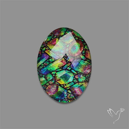 Dichroic Glass Doublet Checkerboard Cut