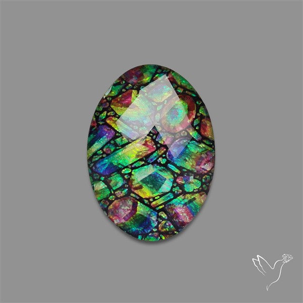 Dichroic Glass Doublet Checkerboard Cut