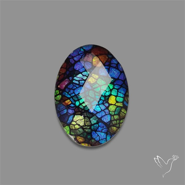 Dichroic Glass Doublet Checkerboard Cut