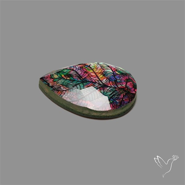 Dichroic Glass Leaf Doublet Checkerboard Cut