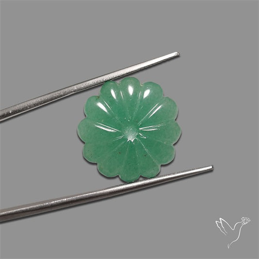 Green Aventurine Flower Carving